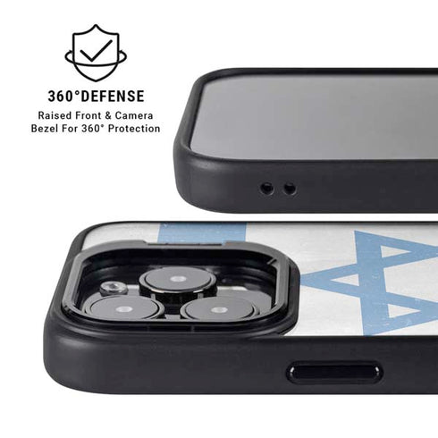 Israel Flag Distressed iPhone 15 Pro Kickstand Case